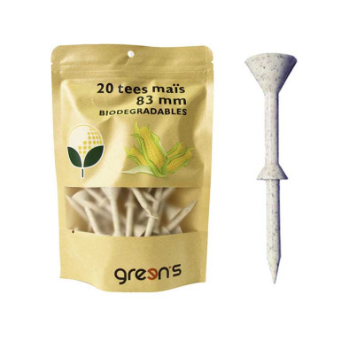 GREEN'S - Sachet de 20 Tees 83MM Biodégradable en Maïs