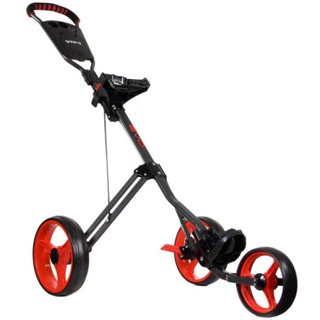 GREEN'S - Chariot de Golf Manuel 3 roues Basic Evo Gris/Rouge