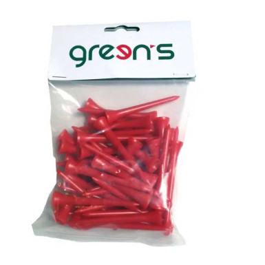 GREEN'S - Sachet de 50 Tees Plastic Rouge 70mm