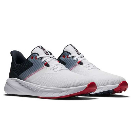 FOOTJOY - Chaussures de Golf Flex M 56289 Blanc/Marine/Rouge