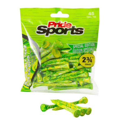 PRIDE PTS - Sachet de 45 Tees Édition Spécial 69mm Vert/jaune