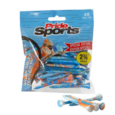 PRIDE PTS - Sachet de 45 Tees Édition Spécial 69mm Bleu/Orange/Blanc