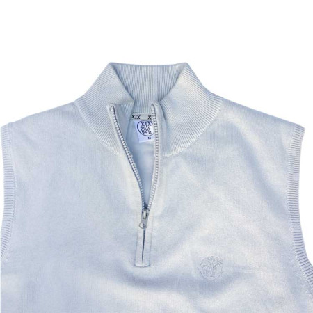 XIX GOLF - Débardeur Femme 1/2 Zip Gris Clair